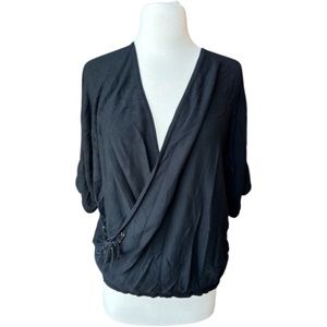 Black sweater top. VERY SEXY with the open front.🔥💋